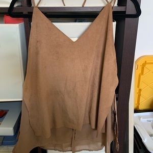 Tan flowy blouse !